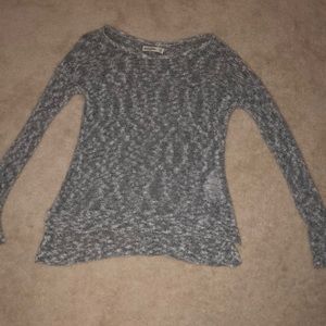 Abercrombie kids gray and white speckled sweater